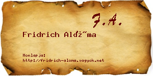 Fridrich Alóma névjegykártya